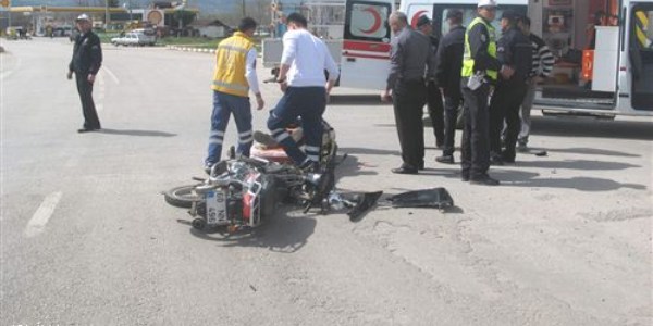 Tokat'ta motosiklet kazas: 1 yaral