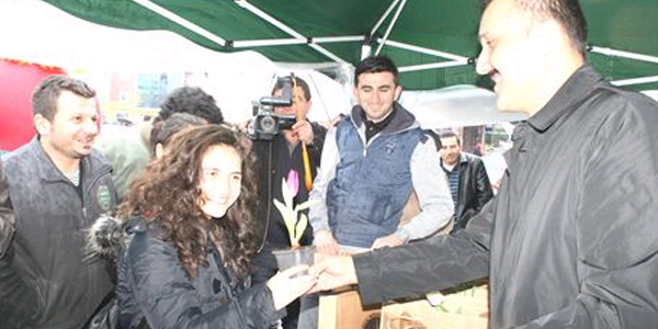 D�zce Belediyesinden vatanda�lara 15 bin lale