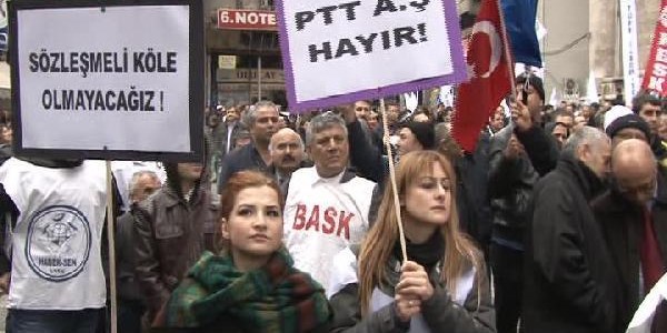 PTT çalışanları Türkiye genelinde iş bıraktı