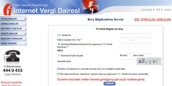 Vergi borcunuzun olup olmadığını online öğrenin