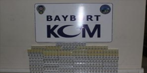 Bayburt'ta 550 paket ka�ak sigara ele ge�irildi