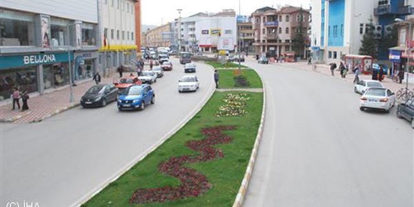 Turhal'da kavşak ve refüjler rengarenk
