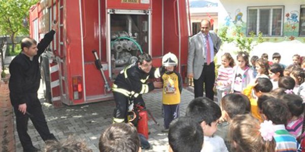 Akçay'da yangın tatbikatı heyecanı