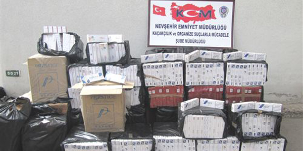 Nevşehir'de 22 bin 500 paket gümrük kaça sigara ele geçirildi