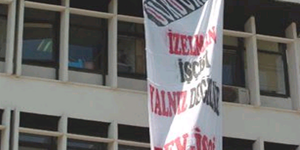 Belediyede pankartl� eylem