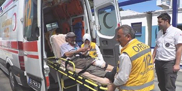 Ağaç keserken bacağını kesti