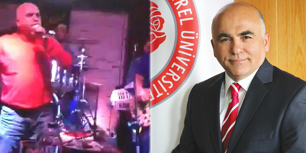 Rektör, barda sahneye çıktı - Video