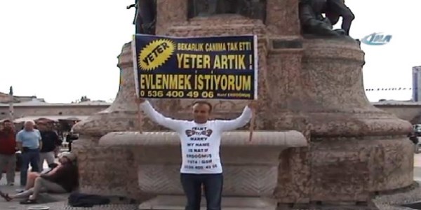 Bekar genten Taksim'de grlmemi eylem