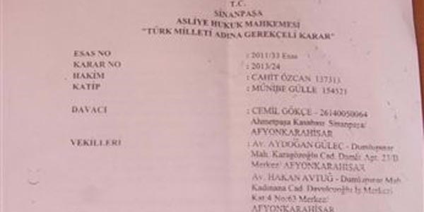 Afyonkarahisar'da bir kamulaştırma davası