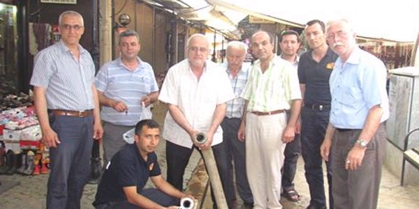 Ödemiş itfaiyesi, esnafla ortaklaşa tatbikat yaptı