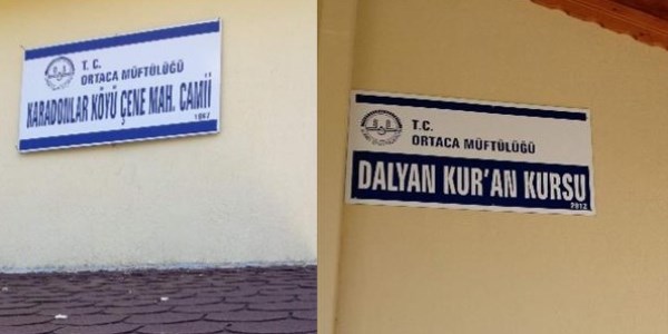 Cami ve Kur'an Kursları'nın tabelalarını yenilendi