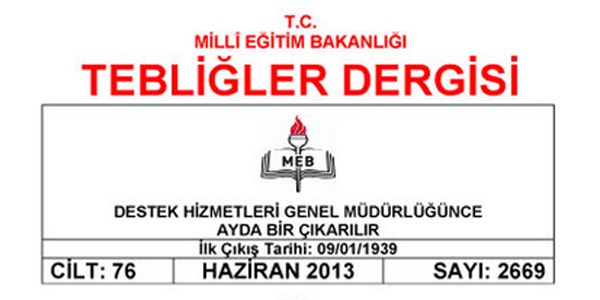 Haziran 2013 Tebliğler Dergisi yayınlandı