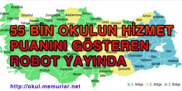 55 bin okulun hizmet puanı