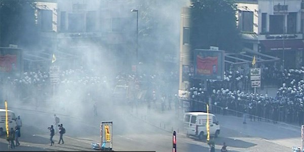 Polis ekipleri Taksim Meydanı'nda