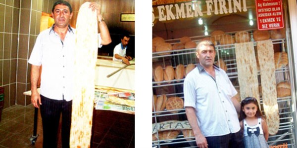 Fırıncının ürettiği 2 metrelik lavaş beğenildi