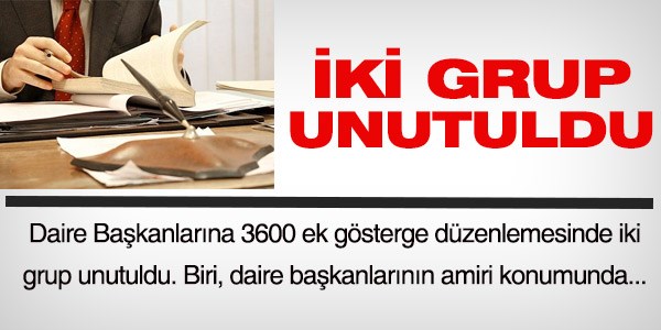 Daire Başkanlarına 3600 düzenlemesinde iki grup unutuldu
