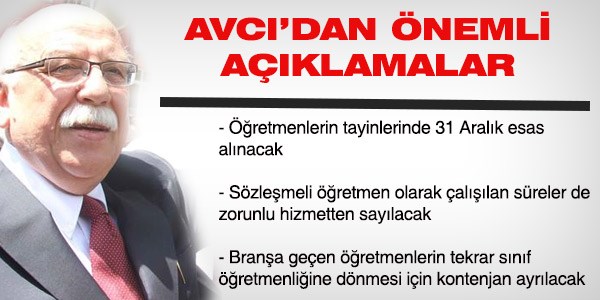 Öğretmenlerin tayinlerinde 31 Aralık esas alınacak