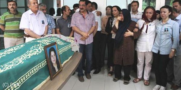 Evinde ölü bulunan araştırma görevlisi için tören