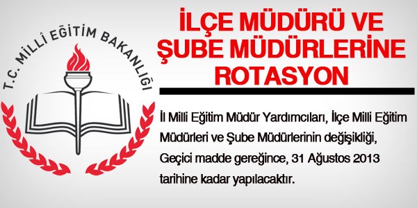 MEB'de, İlçe Müdürü ve Şube Müdürlerine yol göründü