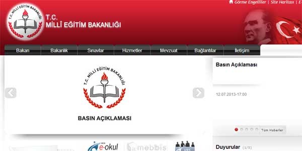 MEB'in internet siteleri cumartesi günü hizmet veremeyecek