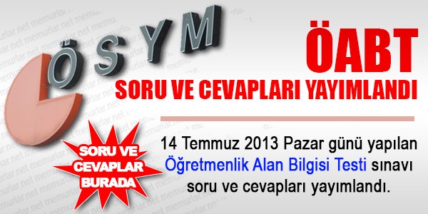 ÖABT soru ve cevapları açıklandı