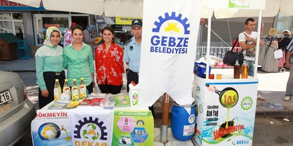 Gebze'de atık yağlar için tanıtım standı kuruluyor