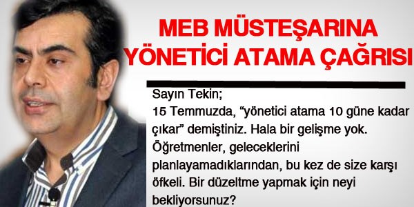 MEB Müsteşarına yönetici atama çağrısı
