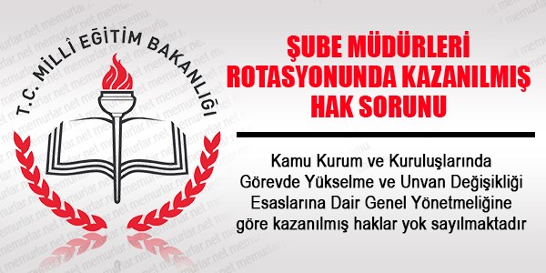 Şube müdürleri rotasyonunda kazanılmış hak sorunu