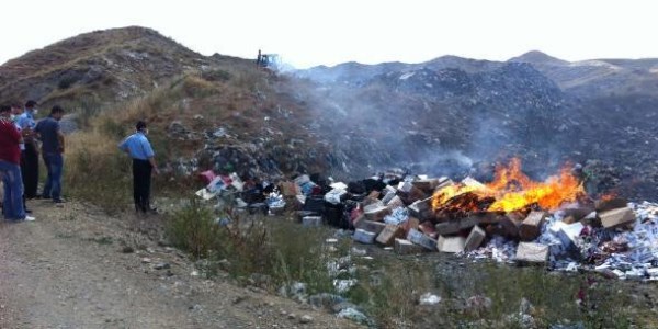 27 bin 500 paket ka�ak sigara yak�larak imha edildi