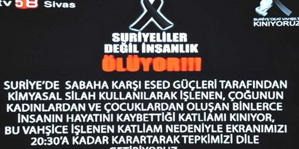Sivas'ta yerel televizyondan 'Suriye Değil İnsanlık Ölüyor' tepkisi