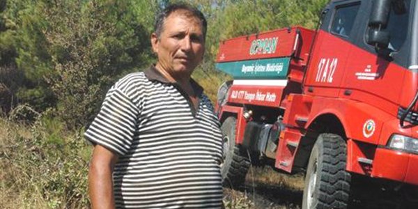 Ormanı kurtaran emekli itfaiyeciye teşekkür belgesi