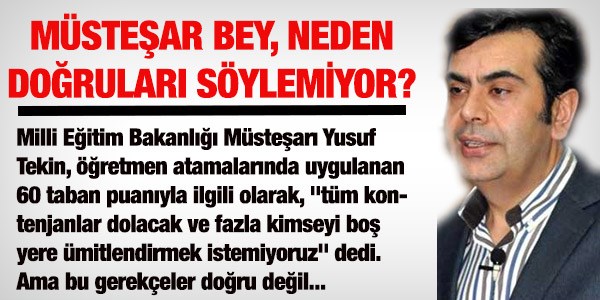 MEB Müsteşarı Yusuf Tekin, doğru söylemiyor