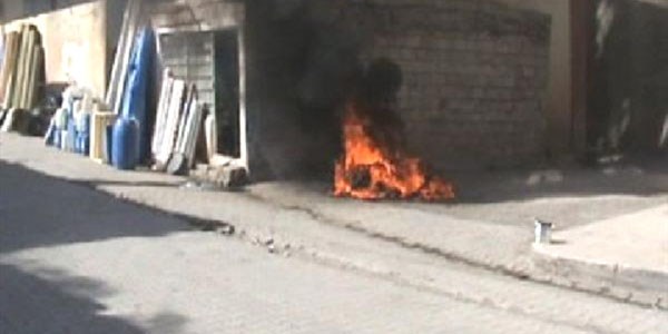 Kaynak sırasında alev alan motosiklet kül oldu