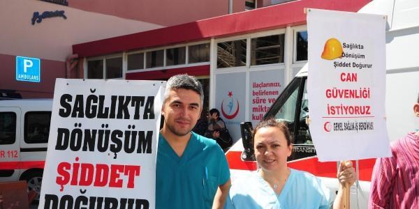 Hastanede şiddete tepki
