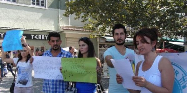 Atanamayan m�zik ve resim ��retmenleri eylem yapt�