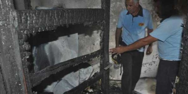 Tüpten sızan gaz alev aldı