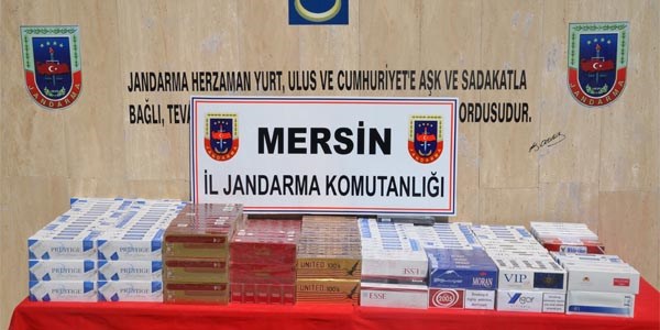 Mut'ta 3 bin 400 paket kaçak sigara ele geçirildi
