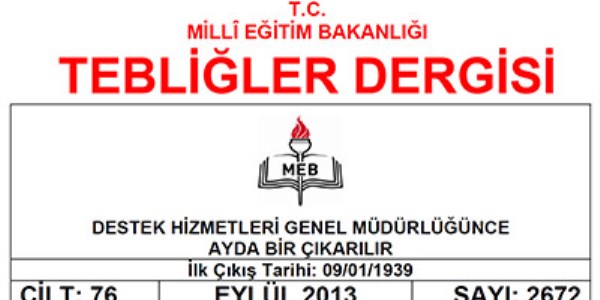Eylül ayı Tebliğler Dergisi yayımlandı