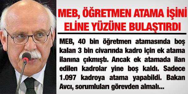 MEB, öğretmen alımını eline yüzüne bulaştırdı