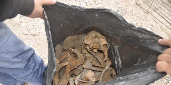 Dilovas'nda Bizans Dnemi'ne ait mezarda insan kemikleri bulundu