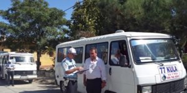 Kula'da servisler denetlendi
