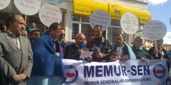 Memur-Sen doğalgazda kotayı protesto etti