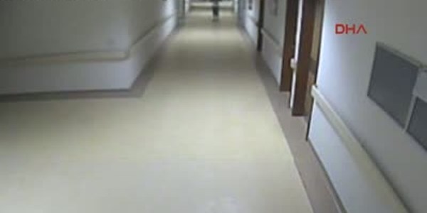 Hastane soyguncusu güvenlik kamerasında