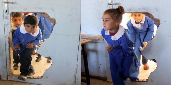 Kapıları delinen prefabrik okula tadilat isteği