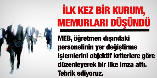Öğretmen dışındaki eğitim çalışanlarının yer değişikliği işlemleri
