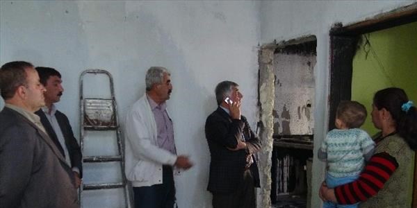 Evi yanan aileye belediye yardımda bulunacak
