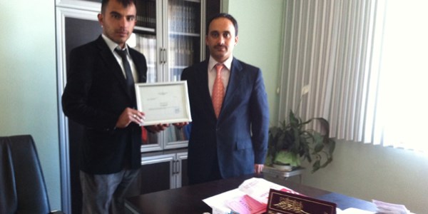 Başarılı imama teşekkür belgesi