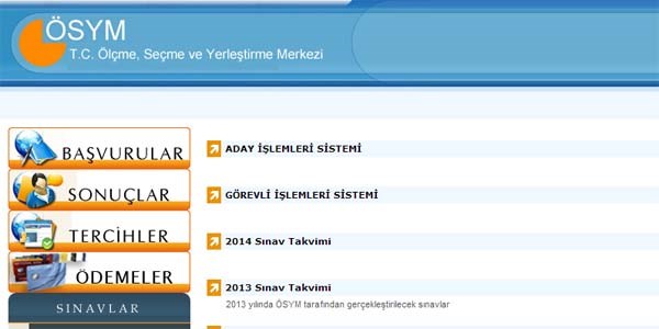 ÖSYM sistemini bakıma aldı