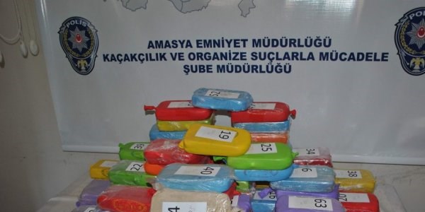 Amasya'da 33.5 kilo eroin yakaland