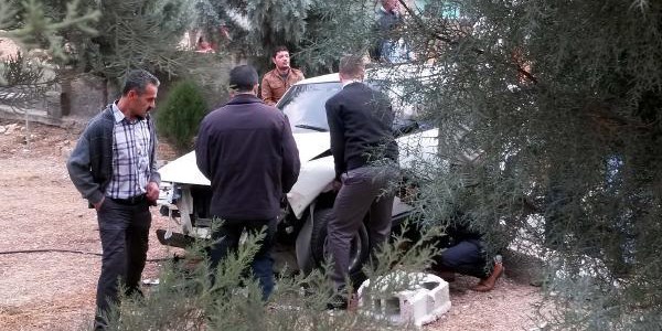 Ehliyetsiz sürücü otomobille mezarlığa girdi